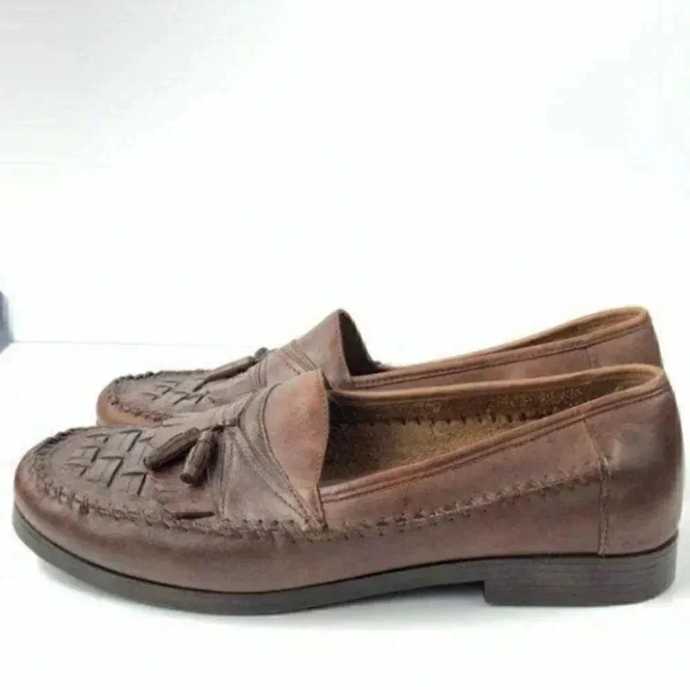 Giorgio Bertini loafers size 13 wide Bartell brown leather